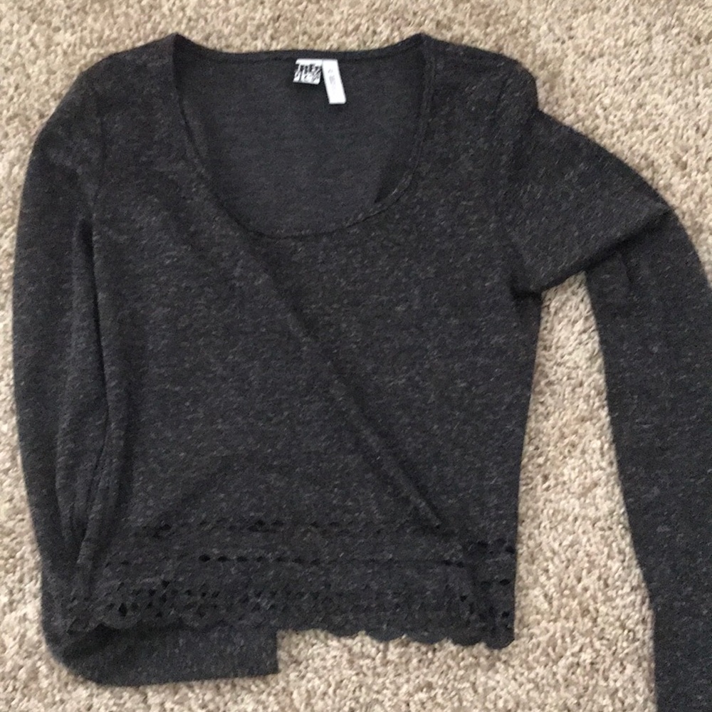 Free press gray crop top